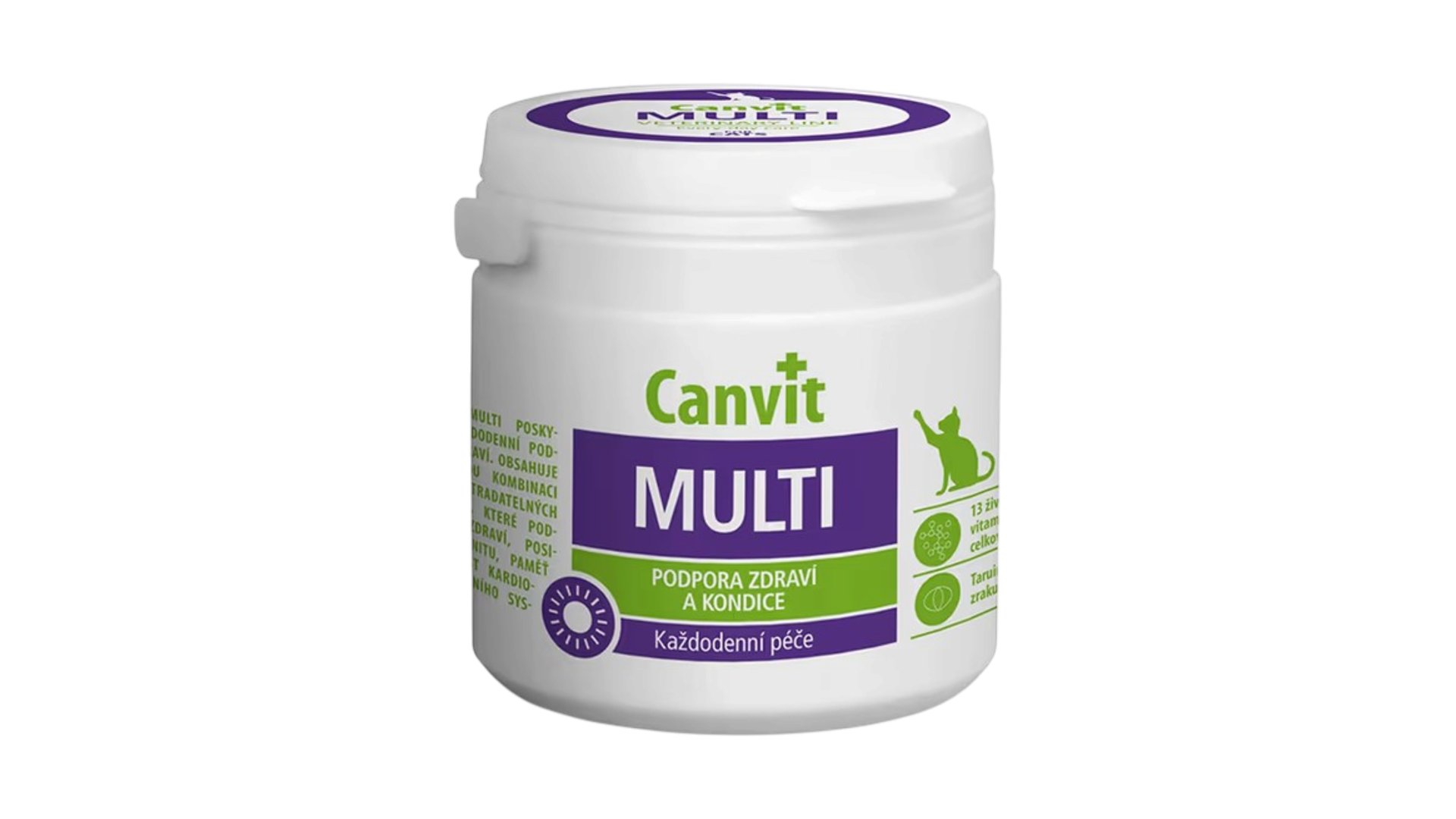 Canvit Multivitaminləri Pişiklər üçün immuniteti gücləndirmək, yaddaşı və ürək-damar funksiyasını yaxşılaşdırmaq üçün, 100 q