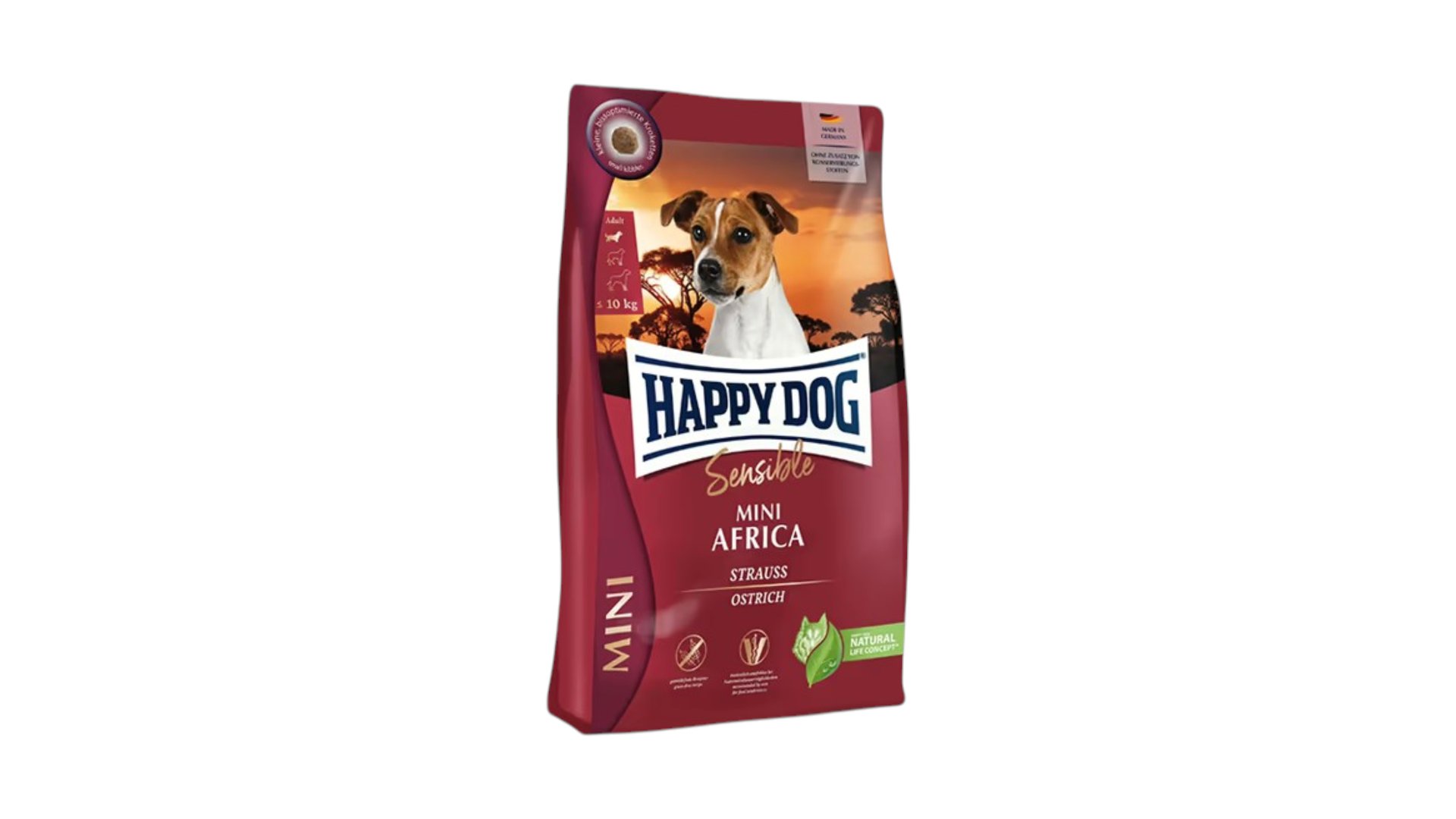 Happy Dog Mini Africa – xırda cins böyük itlər üçün quru yem 1kq, Çəki ilə