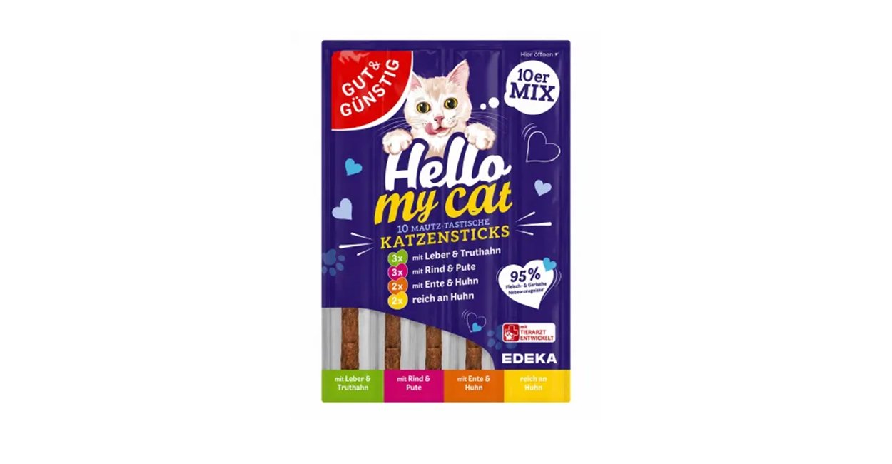 Hello My Cat – Qarışıq dadlı pişik mükafat çubuqları, 5 q.