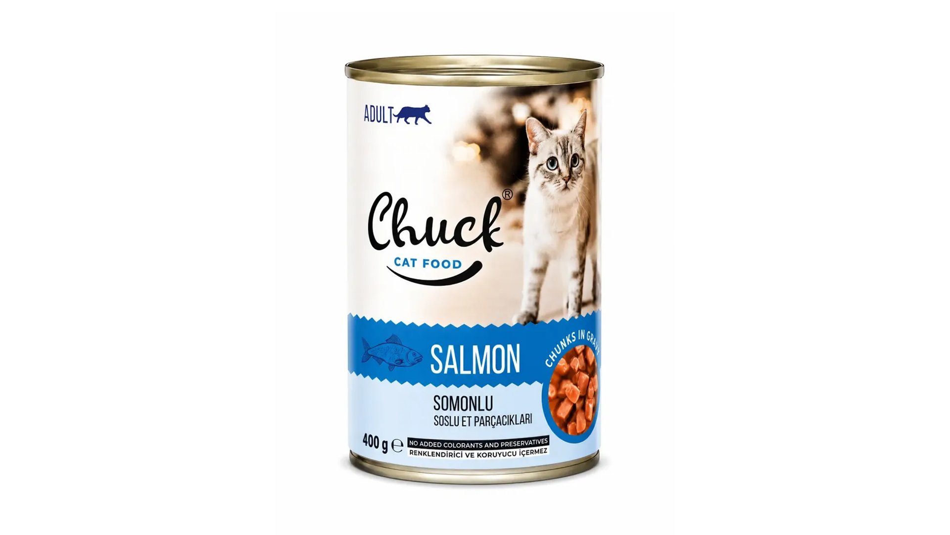 Chuck Yetkin Pişiklər üçün Sousda Qızılbalıqlı yaş yem 400gr
