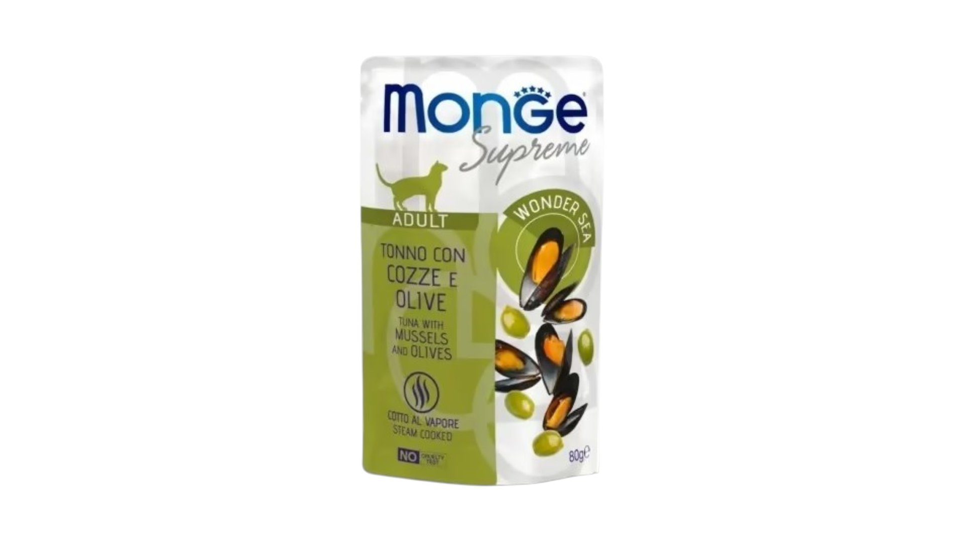 Monge Supreme Adult Cat Food Tuna with Mussels and Olives 80g