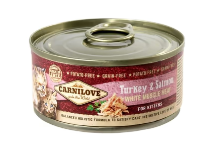 Carnilove konserv Kitten Turkey&Salmon pişik balaları üçün, hind quşu və qızılbalıq ilə, 100 q daha çox məlumat