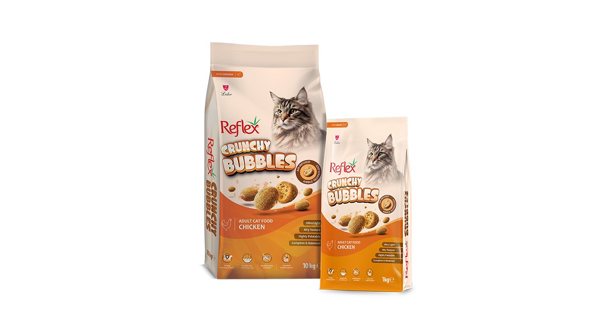 Reflex Crunchy Bubble Adult Cat Chicken, Çəki ilə 1kg