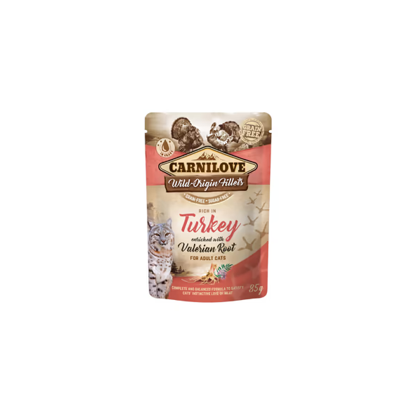 Carnilove Fillets Hinduşka və Valeriana Kökü əlavə olunmuş Yetkin Pişiklər üçün 85 qr