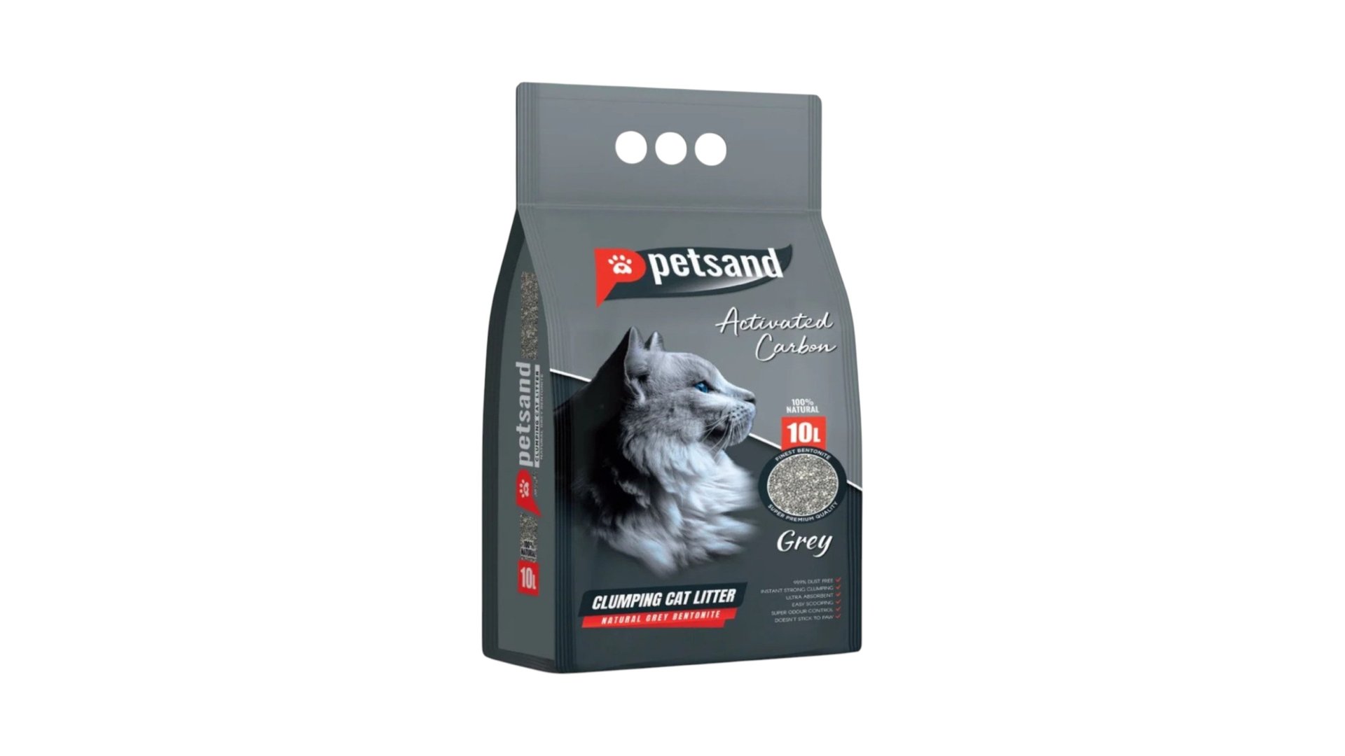 PetSand Grey Activated Carbon 10L