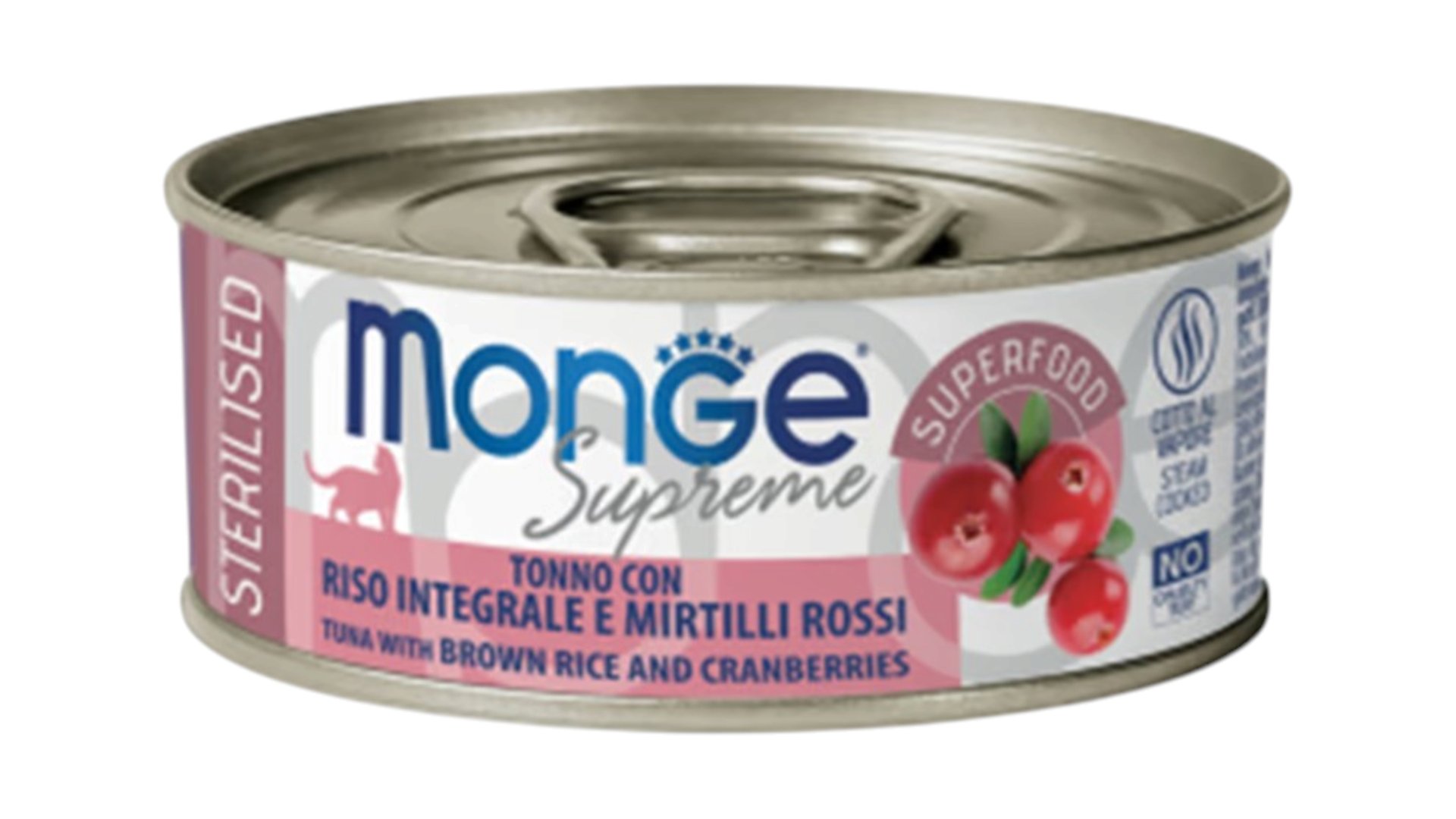 Monge Supreme Sterilised Cat Tuna Flakes with Brown Rice and Cranberries 80 g