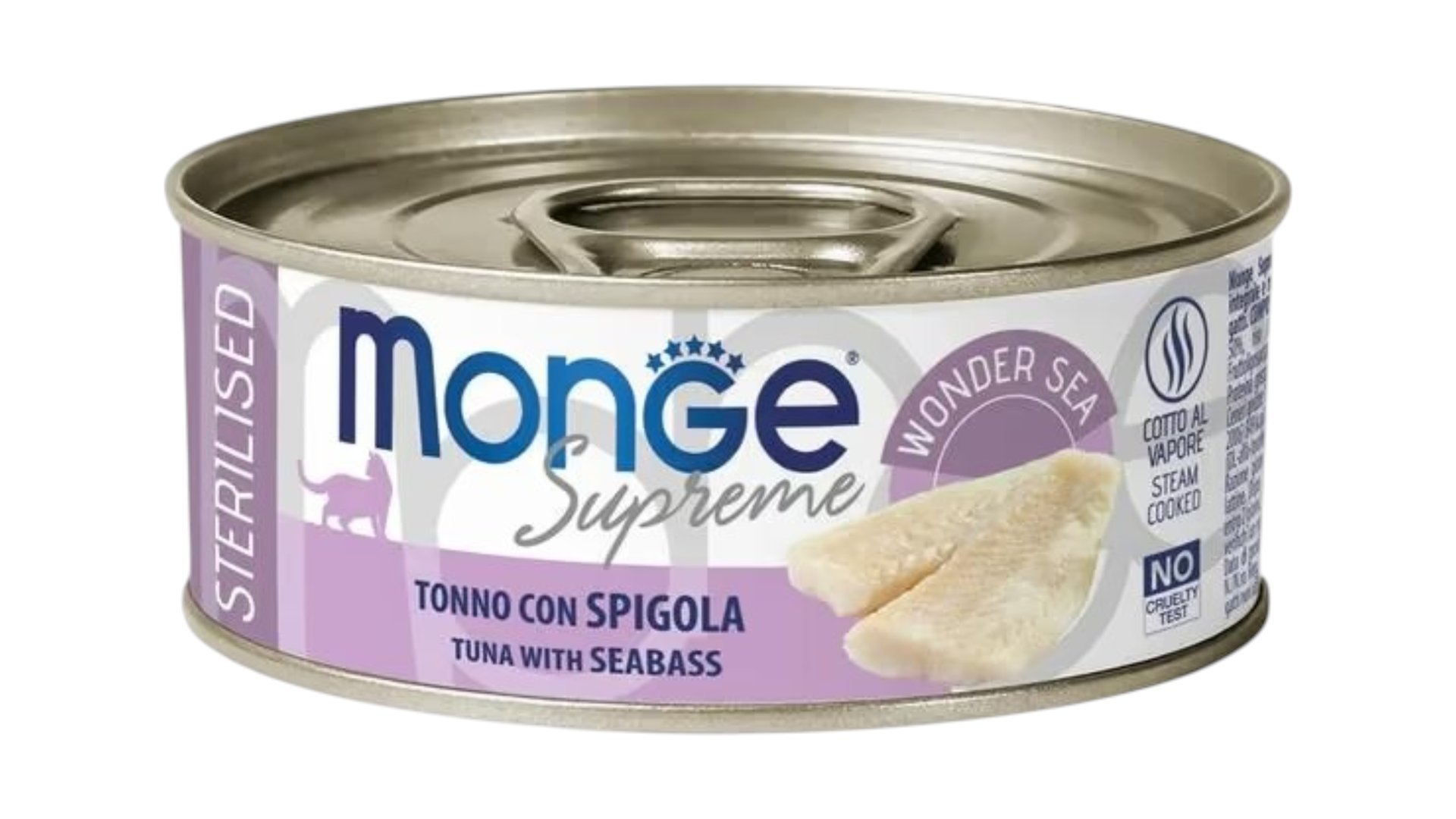 Monge Supreme Sterilised Tuna with Seabass 80g