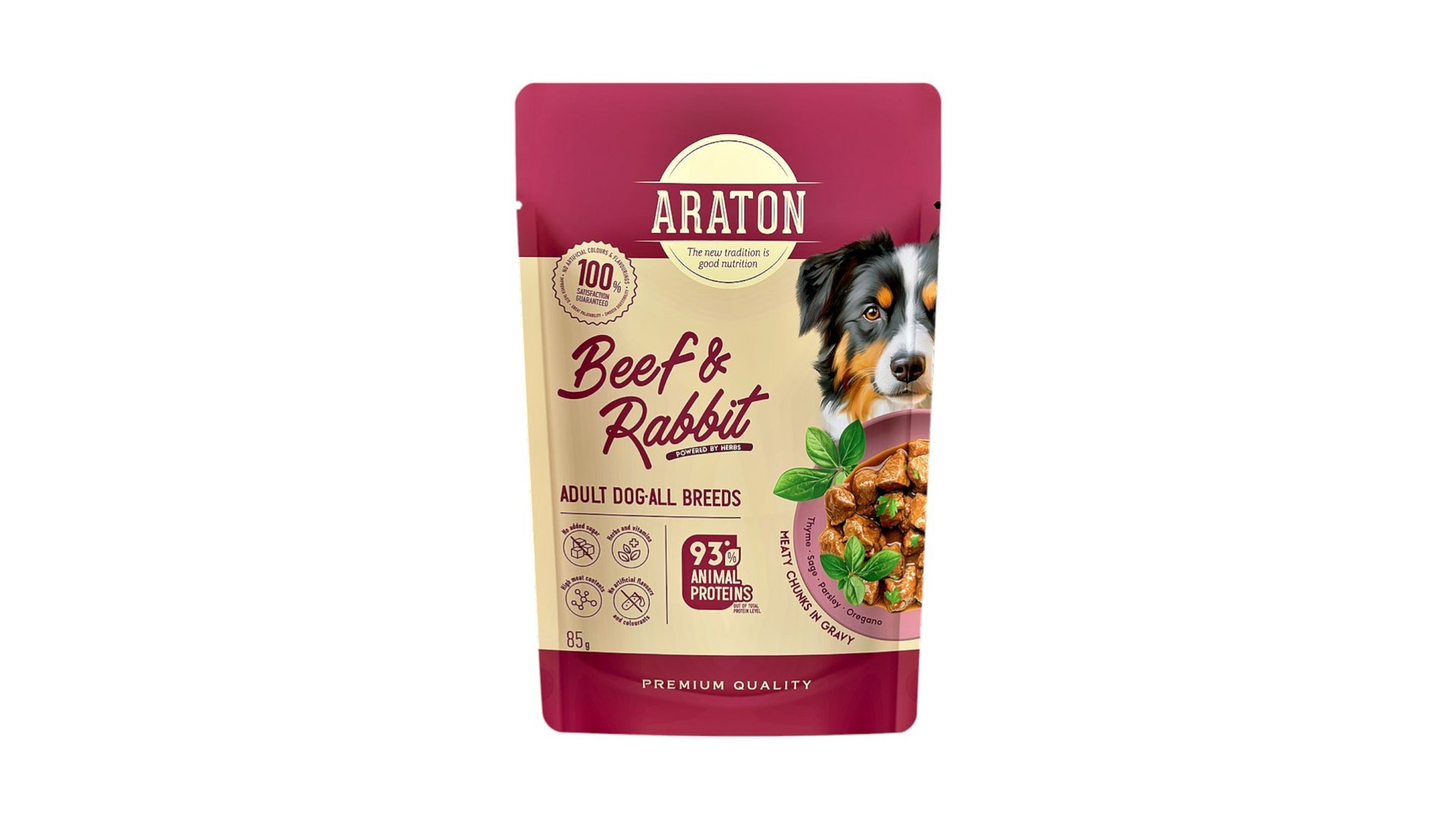 ARATON Adult Dog All Breeds with Beef and Rabbit 85 g