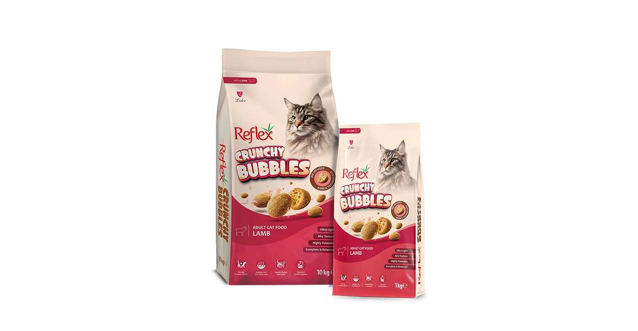 Reflex Crunchy Bubble Adult Cat Lamb, Çəki ilə 1kg